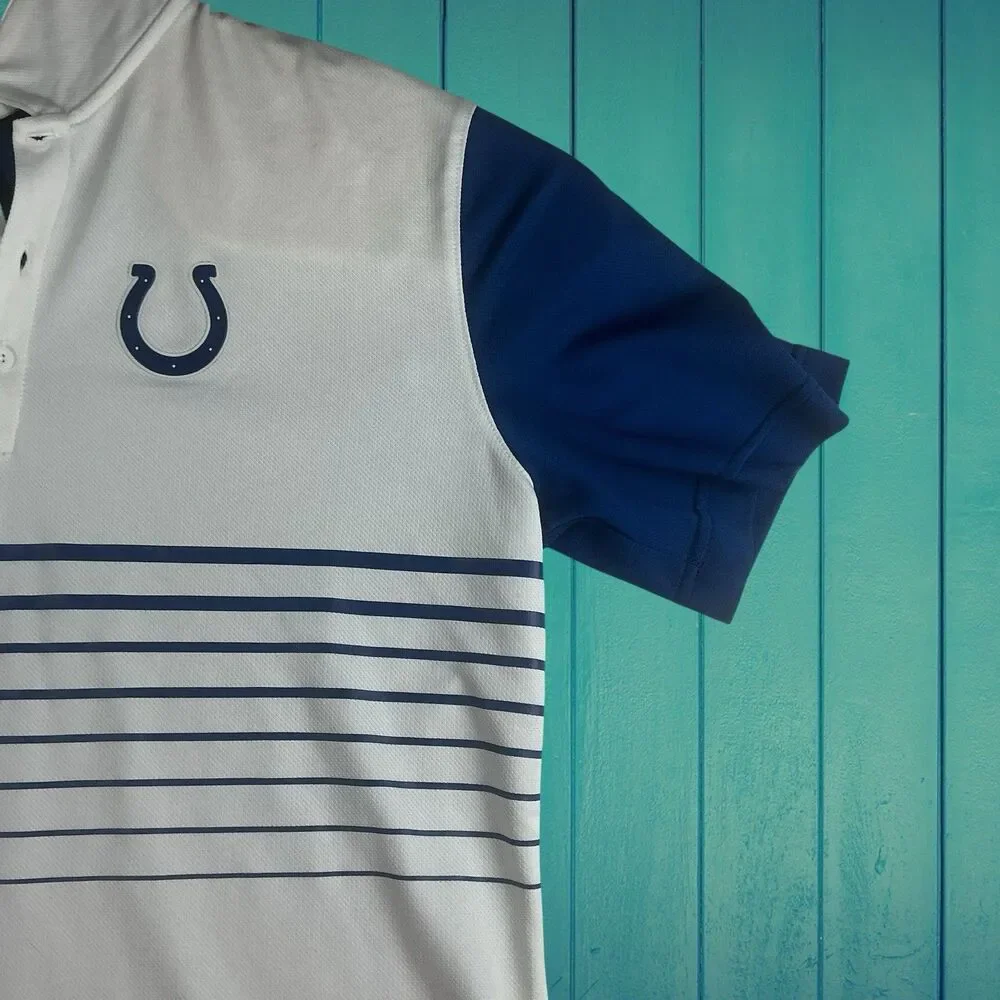 Nike Dri-FIT Indianapolis Colts Polo Shirt Mens Large NFL Blue White